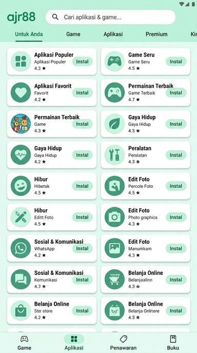 ajr88 - Indeks Aplikasi Populer & Kanal Uji Terbaik