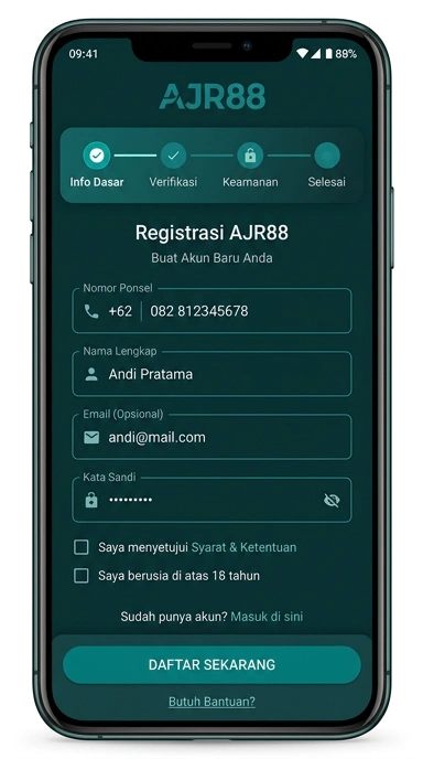 Pendaftaran Akun Baru ajr88 untuk Pengguna Indonesia