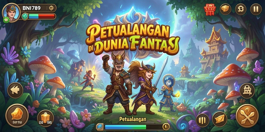 Tampilan antarmuka yang menarik selama petualangan di BNI789.