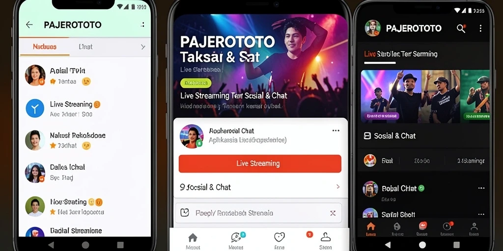 Antarmuka PAJEROTOTO dengan fungsi Live Streaming yang menarik dan interaktif.