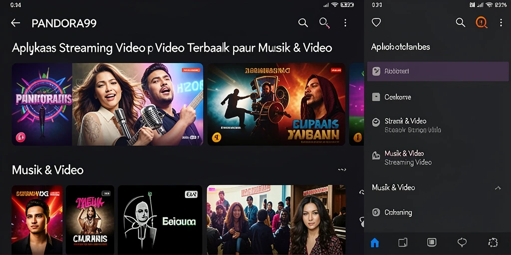 Tampilan antarmuka PANDORA99 yang menarik untuk Streaming Video.