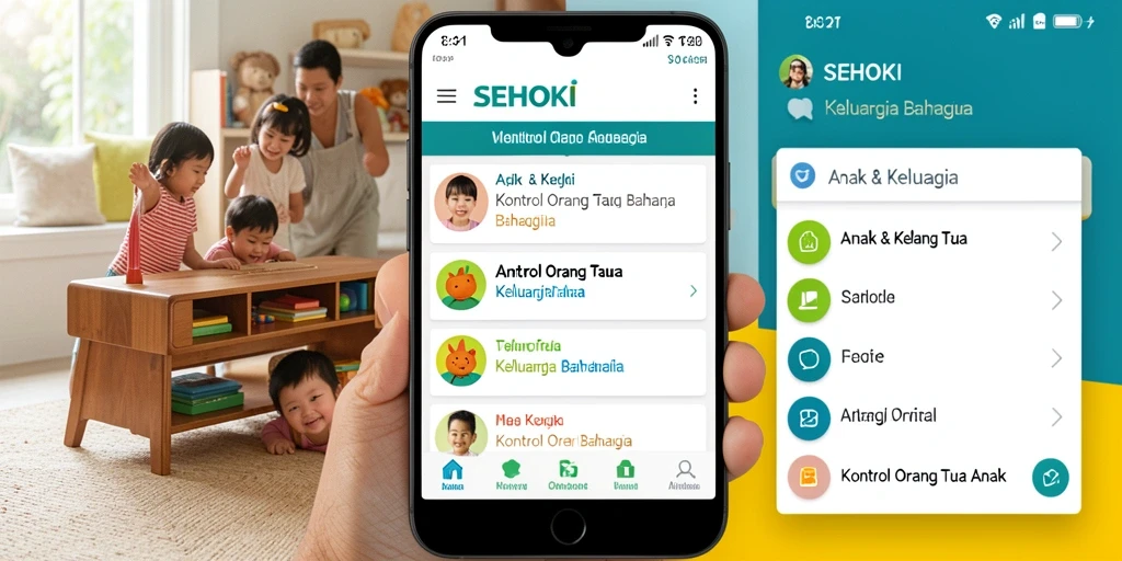 Antarmuka aplikasi SEHOKI yang mudah digunakan untuk kontrol orang tua.