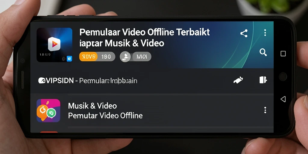 Antarmuka SVIPSIDN untuk pemutar video offline yang intuitif.