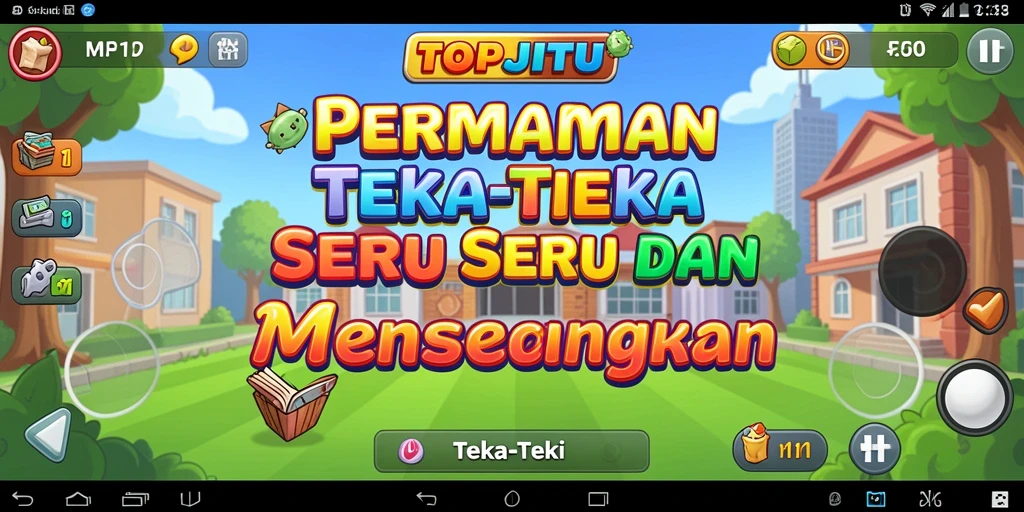 Tampilan antarmuka permainan Teka-Teki TOPJITU yang menarik dan interaktif.